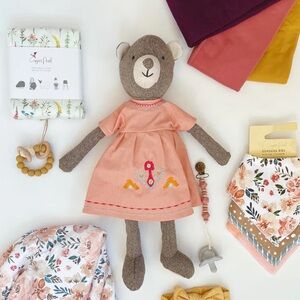 Creative Co-Op FABRIC BEAR IN DRESS